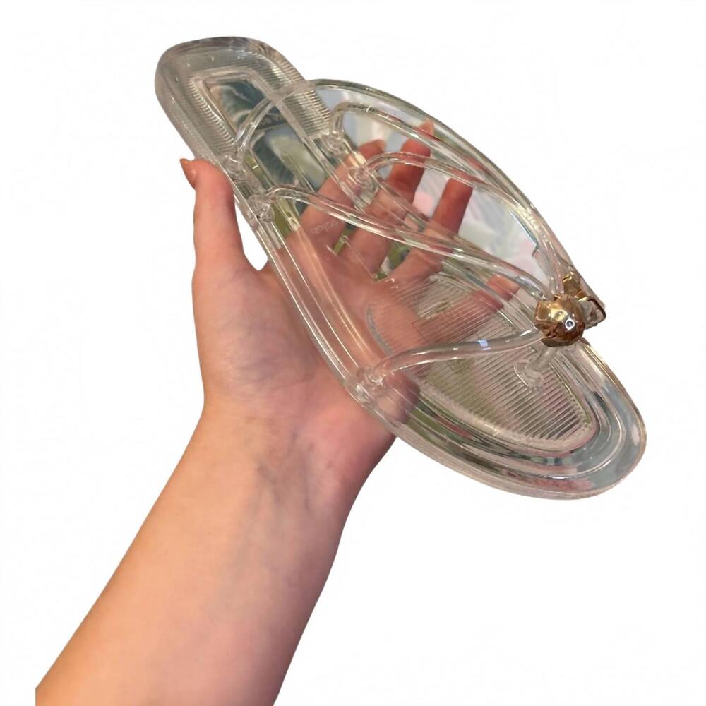 NEW DOLCE VITA women's kenley vinyl sandals in crystal jelly